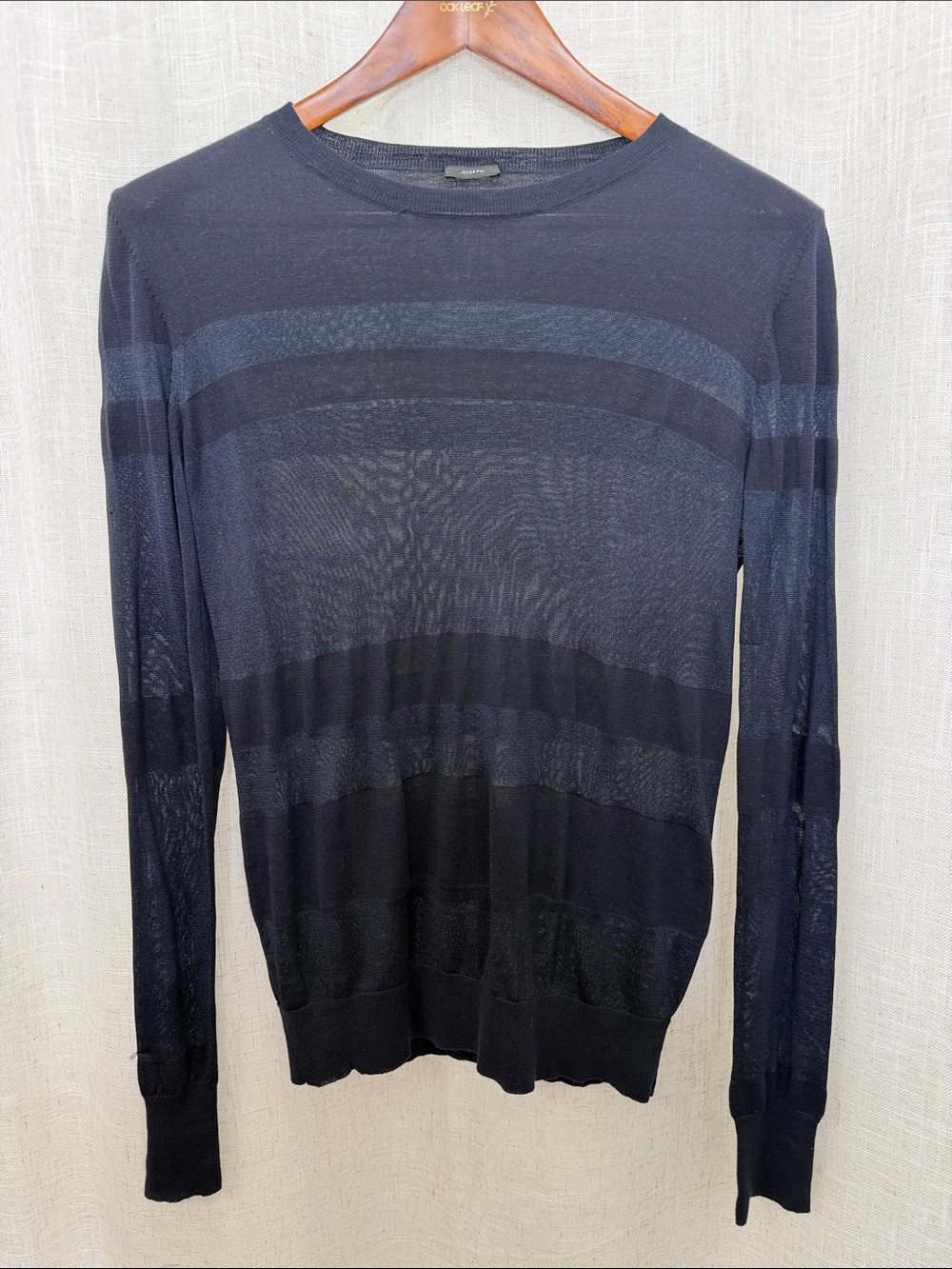 Joseph Lightweight Blue Striped Long Sleeve Sweater Size X-Large
